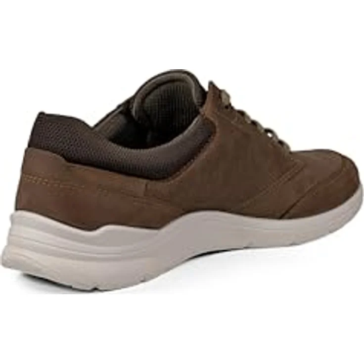 Ecco Irving Lace Sneakers, Herrenschuhe aus hellbraunem Nubuckleder mit herausnehmbarem Fußbett und flexibler PU-Sohle – Bild 3