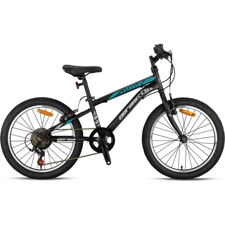 T&Y Trade 20 Zoll Kinderfahrrad GRN26-030, Blau, 7-Gang Microshift Kettenschaltung, verstellbarer Sattel, Seitenständer, MTB Design