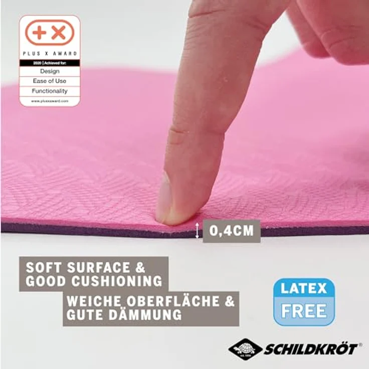 Schildkröt Bicolor Yogamatte Purple-Pink, 4mm, PVC-frei, rutschfest, im Carrybag – Bild 3