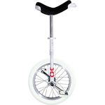 QU-AX Onlyone Einrad, Weiß, mit Aluminium Schnellspanner, bequemer Sattel - Erwachsene Unisex, One Size