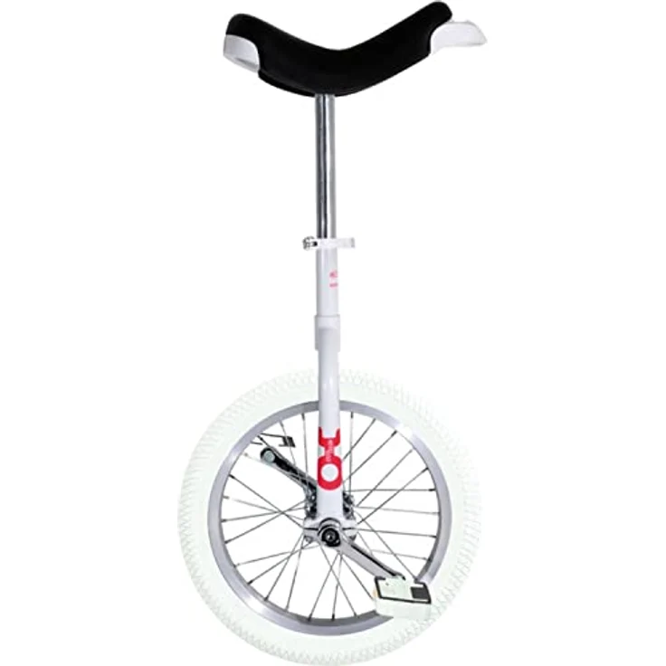 QU-AX Onlyone Einrad, Weiß, mit Aluminium Schnellspanner, bequemer Sattel - Erwachsene Unisex, One Size
