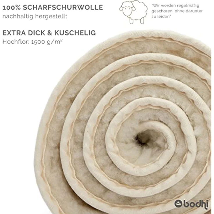 bodhi Yogamatte Schurwoll-Yogamatte SURYA Premium in Naturfarben, extra-dick und umsäumt - Preisvergleich – Bild 4