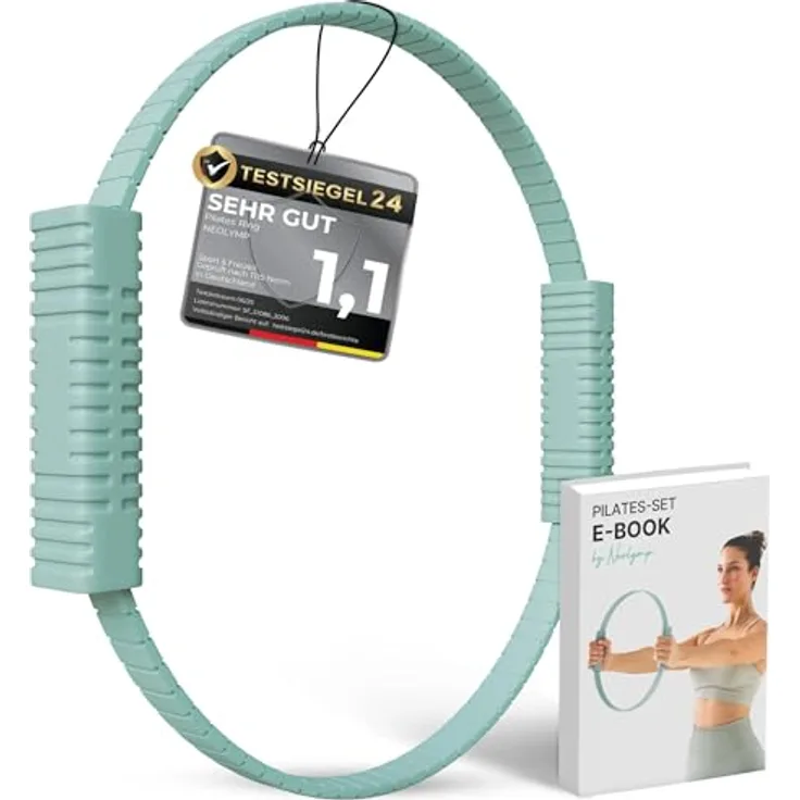NEOLYMP Pilates Ring – Effektiver Fitnessring für Core-Training und Beckenbodentraining – Rutschfeste Softgrip-Silikon-Griffe – Pilates Zubehör (Sky-Blue)