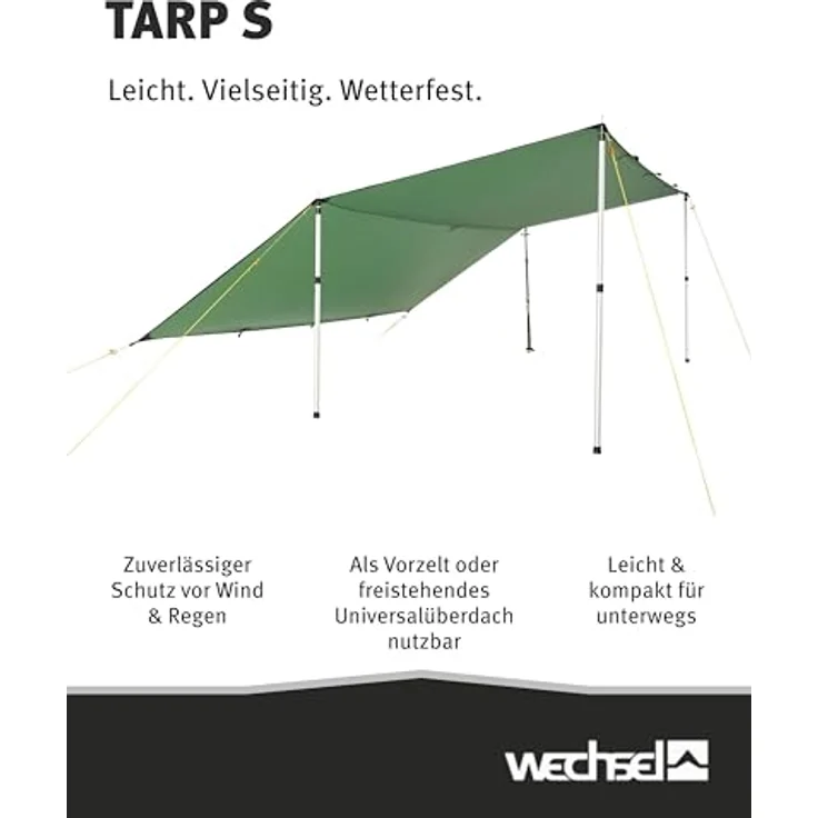 Wechsel S Tarp, leichtes Zelt-Tarp mit 5000 mm Wassersäule, 0.67 kg, inklusive Abspannleine und Packsack – Bild 2