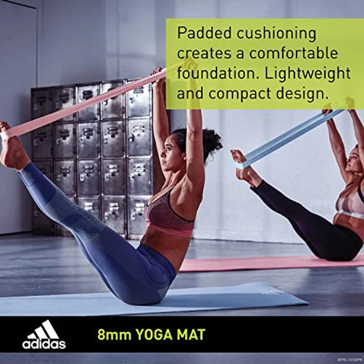 Adidas Yoga Mat - 8mm - Glow Pink, rutschfeste Textur, PVC-frei, 176 x 61 cm, 2 Jahre Herstellergarantie – Bild 3