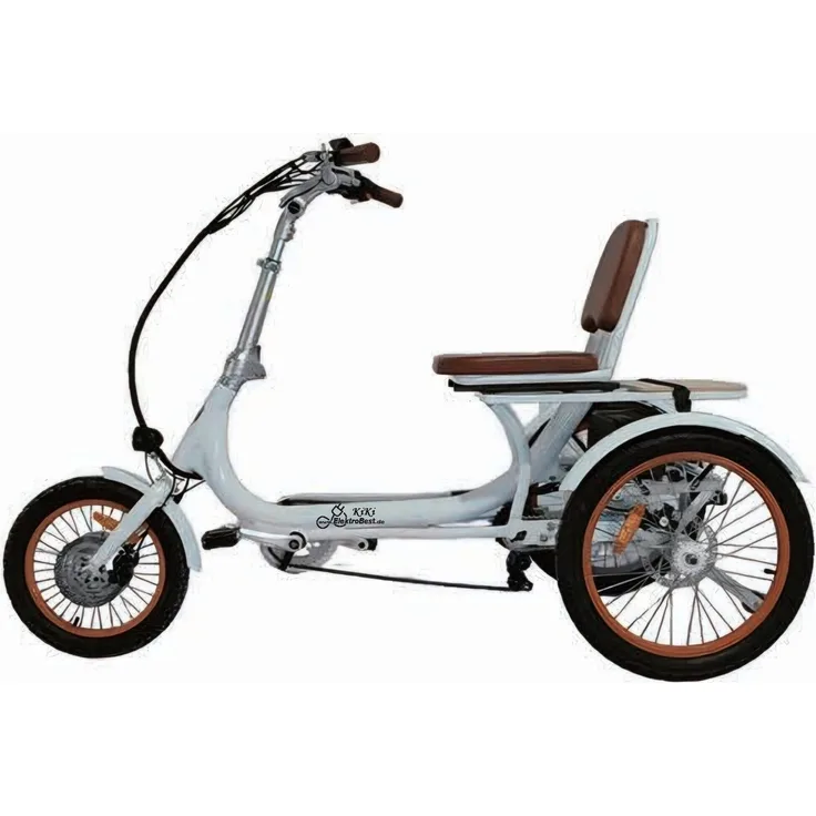 ElektroBest Therapierad KiKi Alu Klapprad für Erwachsene bis 25km/h mit Differential Rückwardsgang, Weiß