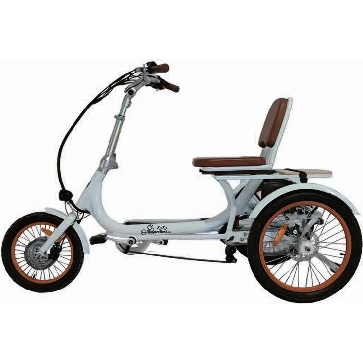 ElektroBest Therapierad KiKi Alu Klapprad für Erwachsene bis 25km/h mit Differential Rückwardsgang, Weiß