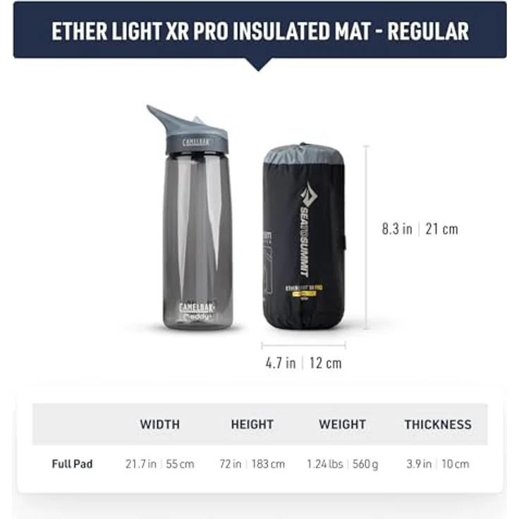 Sea To Summit Ether Light XR Pro Insulated ASC, Isomatte mit R-Wert 7.4, 100 mm Dicke, leicht und kompakt, inkl. Tragetasche, 620 g – Bild 5