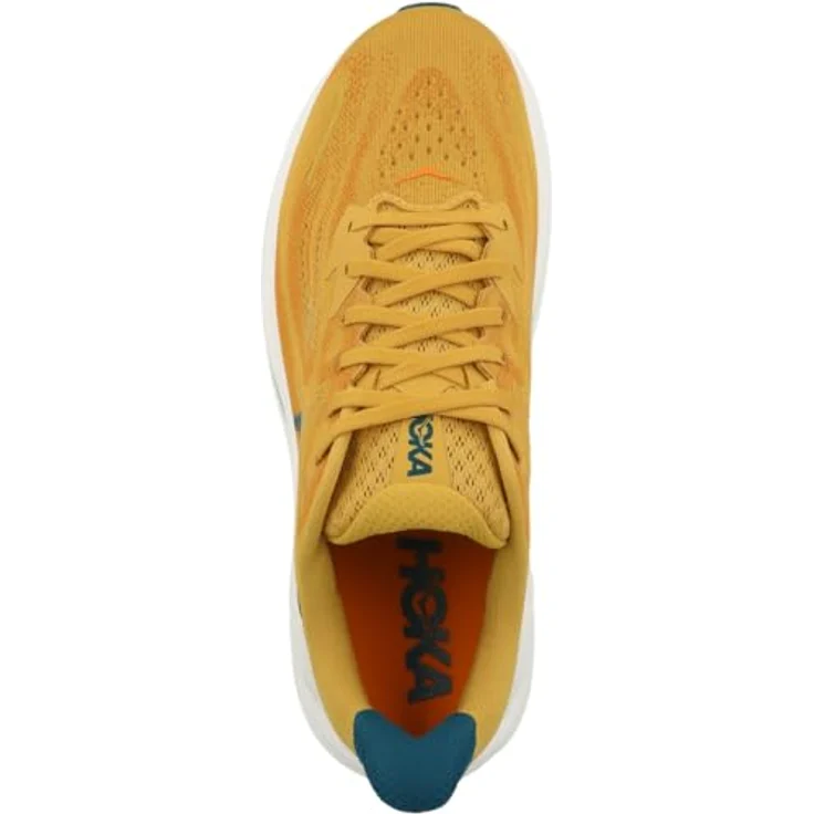 HOKA Clifton 10 Herren Laufschuhe, Atmungsaktives Jacquard-Material, Gelb, Größe 44, mit herausnehmbarer EVA-Einlegesohle und 8 mm Sprengung – Bild 2