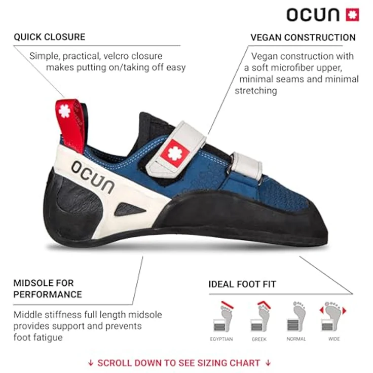 Ocun Advancer QC, Damen Kletterschuhe für langanhaltende Performance, 45.5, Blau – Bild 2