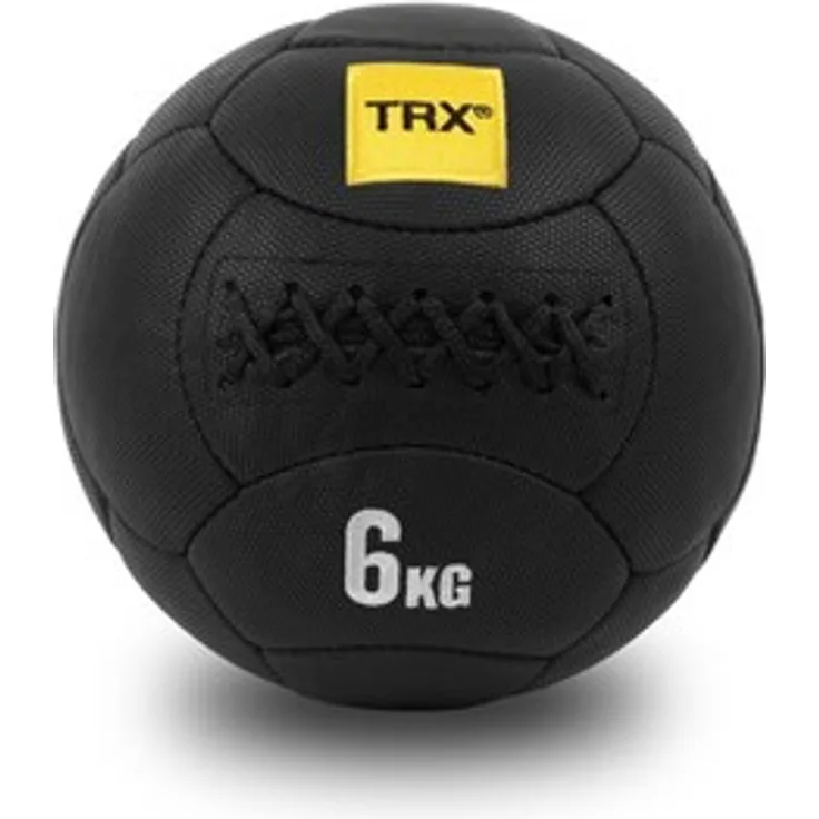 TRX HexGrip Medicine Ball, 25 cm, 6 kg, mit rutschfester Oberfläche und feuchtigkeitsresistenter Konstruktion, Schwarz