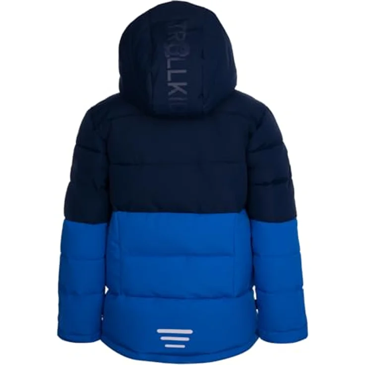Trollkids Gryllefjord Isolationsjacke, warm wattiert, winddicht und wasserabweisend, navy/medium blue/bright green, Größe 152 – Bild 2