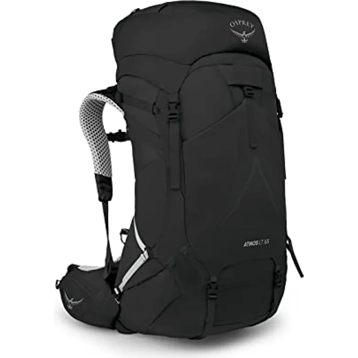Osprey Atmos AG LT 65 Black L/XL, Wanderrucksack mit Regenhülle und seitlichem Reißverschlusszugang – Bild 1