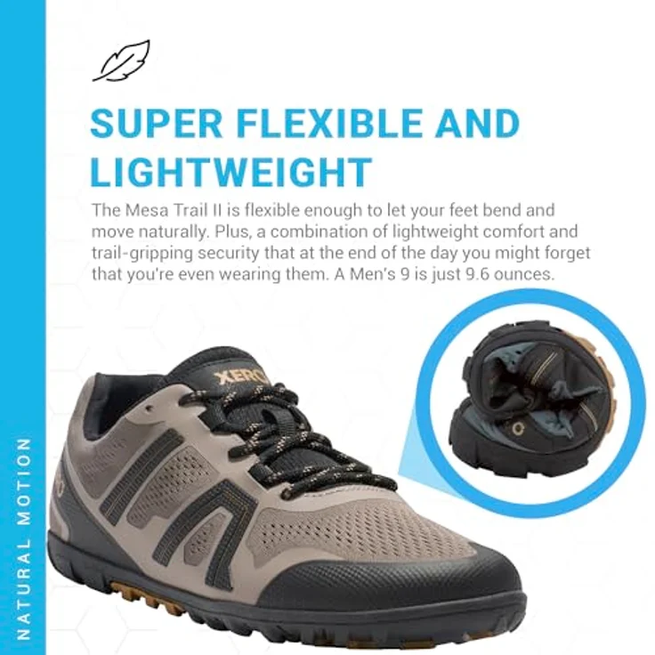 Xero Shoes Mesa Trail II, Herren Laufschuhe, atmungsaktive Barfussschuhe für Trailrunning, Größe 44, grau – Bild 4