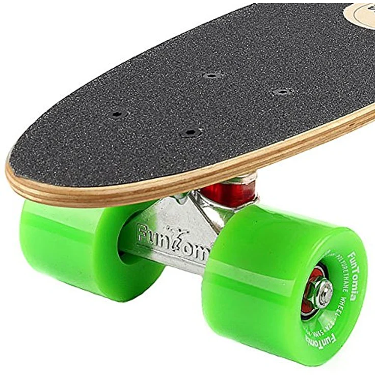 FunTomia Mini-Board Cruiser Skateboard 57cm, 7-lagiges kanadisches Ahornholz, ABEC-9 Kugellager, mit/ohne LED Rollen, 100 kg Belastbarkeit – Bild 3