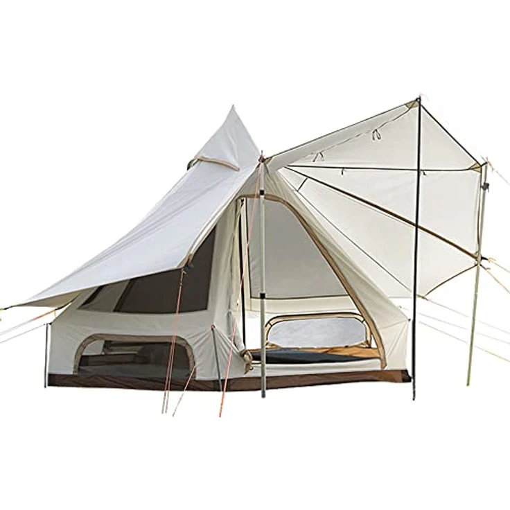KINGCAMP Tipi Zelt Dschingis 320, Campingzelt für 2 Personen mit 3000 mm Wassersäule, integrierten Sonnensegeln und leichtem Packmaß – Bild 1