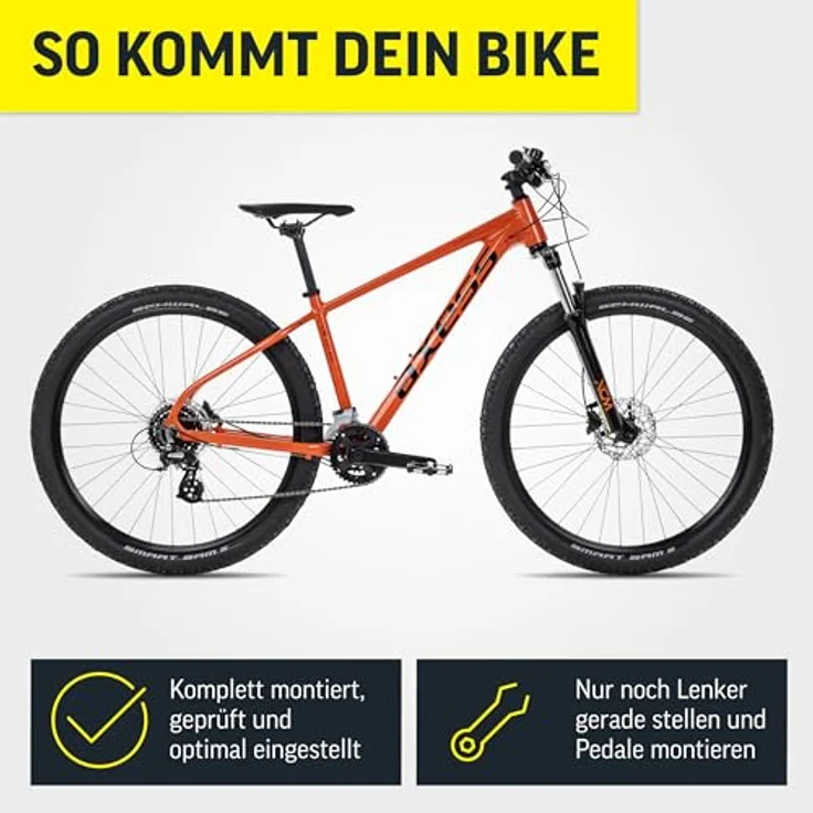 Axess DEBRIS Hardtail Mountainbike 29 Zoll, orange, mit Remote-Lockout und 2x8 Shimano Schaltung – Bild 3