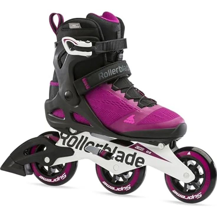 Rollerblade Macroblade 100 3WD W, Damen Inline-Skates mit hoher Schaftstabilität, 100 mm Rollen, violett/schwarz