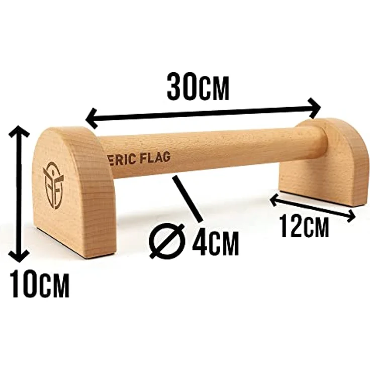 Eric Flag Parallettes - Premium Liegestützgriffe für Fitness, Gym, Calisthenics & Yoga, Holz Parallettes Calisthenics, Handstand Griffe, Liegestütze, Push Up Bar für In- und Outdoor, rutschfest – Bild 5