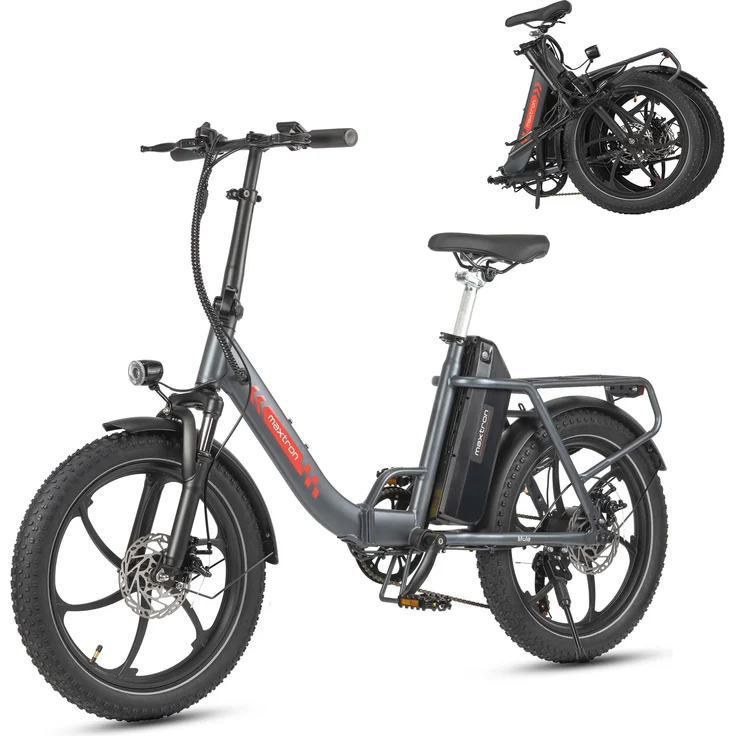 Maxtron Mule Klapprad E-Bike, 48V 20Ah Akku, 100-120km Reichweite, 7-Gang Shimano, für Damen und Herren, stabil mit Breitreifen