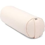 Bodhi Yoga Bolster | ECO Serie | Yogarolle mit Kapok-Füllung | Waschbarer Bezug aus 100% Bio-Baumwolle | Yogakissen für Restoratives Yoga | 65 x 22 cm (Natur)