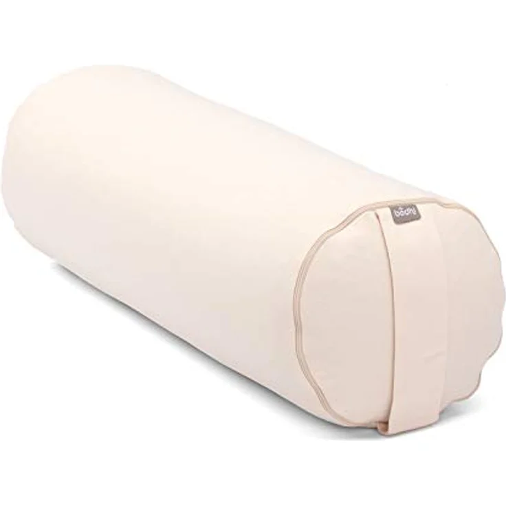 Bodhi Yoga Bolster | ECO Serie | Yogarolle mit Kapok-Füllung | Waschbarer Bezug aus 100% Bio-Baumwolle | Yogakissen für Restoratives Yoga | 65 x 22 cm (Natur) – Bild 1
