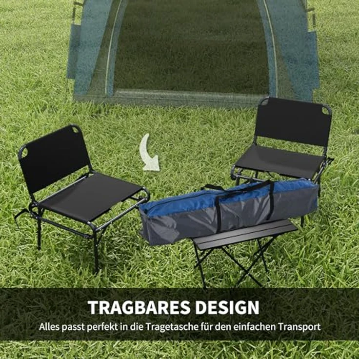 Outsunny Pop Up Kuppelzelt für 4 Personen, UV 50+, 4 Türen, 199 cm Höhe, 1000 mm Wassersäule, leichtes Familienzelt für Camping und Trekking – Bild 5