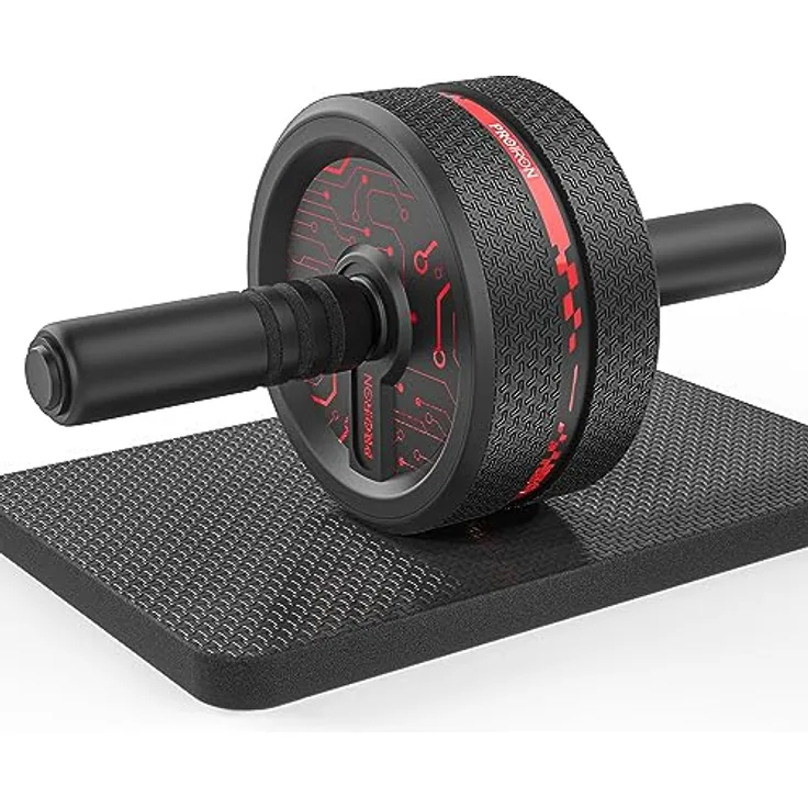 PROIRON Bauchroller, Bauchtrainer ab Roller, Bauchmuskeltrainer ab Wheel Set mit Kniematte, Bauchmuskeltraining Kits für Männer und Frauen, Abdominal Roller für Bauchübungen & Bauchtraining-schwarz