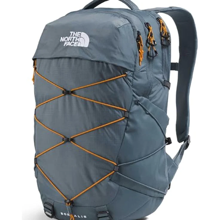 The North Face Unisex Borealis 28L Rucksack, robustes Material, verstellbare Trageriemen, Granite Grey/Dust Orange – Bild 2