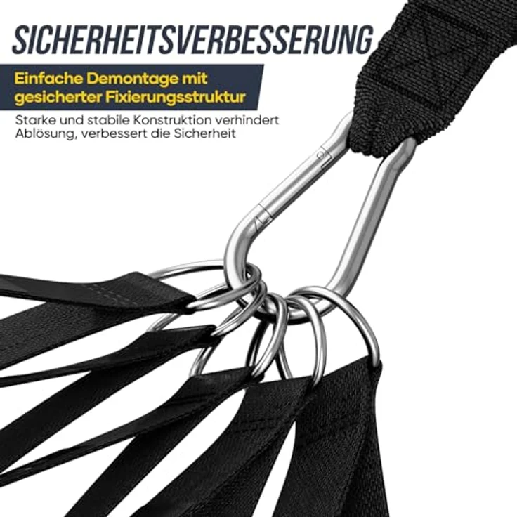 Fokky Fitnessbänder Resistance Bands Set, 5 Widerstandsbänder mit Türanker, 2 Griffen und Knöchelriemen, schwarz/blau/rot/grün/gelb, für Muskelaufbau und Krafttraining – Bild 4