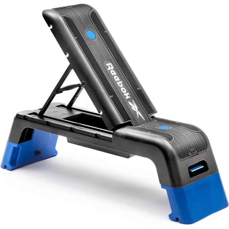 Reebok Deck Training Bench - Vielseitige Fitnessplattform mit 20+ Setup-Kombinationen, Neigungs- und Höhenverstellung, blau – Bild 13