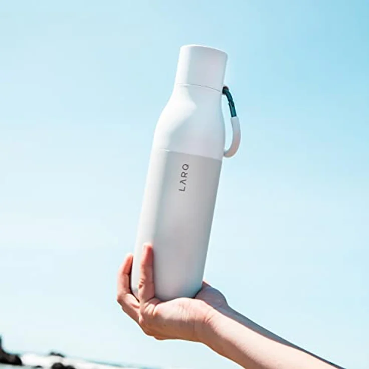 LarQ Insulated Bottle Granite White 500ml, mit Flip-Top Strohm und BPA-frei, 24h kühlhaltend – Bild 5