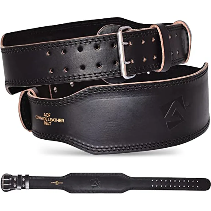 AQF Gewichthebergürtel Leder Kuhhaut Kraftraining Gürtel, Lendenwirbelstütze Gürtel Mit Wildlederfutter Stahl Schnalle Trainingsgürtel, Bodybuilding Gürtel Herren Damen