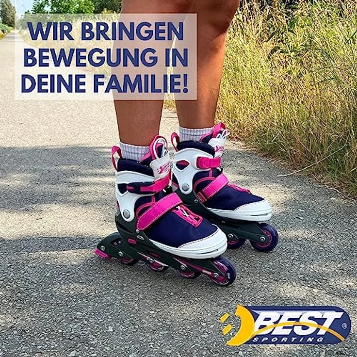 Best Sporting Inlineskates Inliner für Kinder 5-fach größenverstellbar in lila/pink, robuste und hochwertige Kinder Inliner mit Bremse – Bild 5