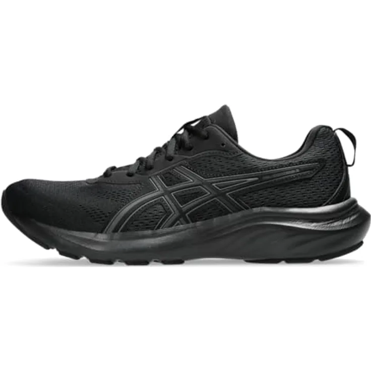 Asics Gel Contend 1011B881-003, Laufschuhe für Herren mit Gel™-Technologie und AmpliFoam™-Zwischensohle, schwarz, Größe 44.5