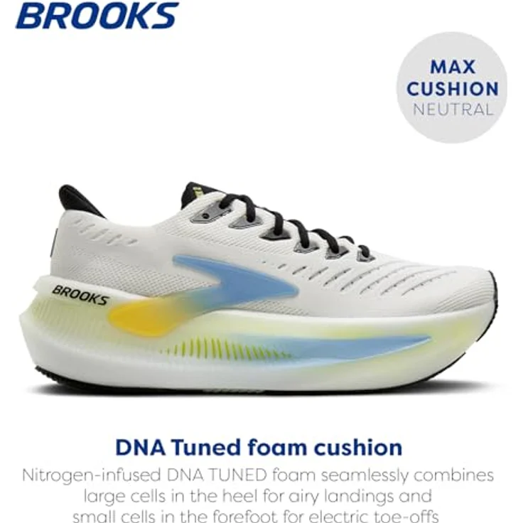 BROOKS Glycerin Max 2 Herren Laufschuhe, atmungsaktive Laufschuhe mit DNA Tuned Mittelsohle, Farbton Weiß, EU 43 UK 8.5 – Bild 2