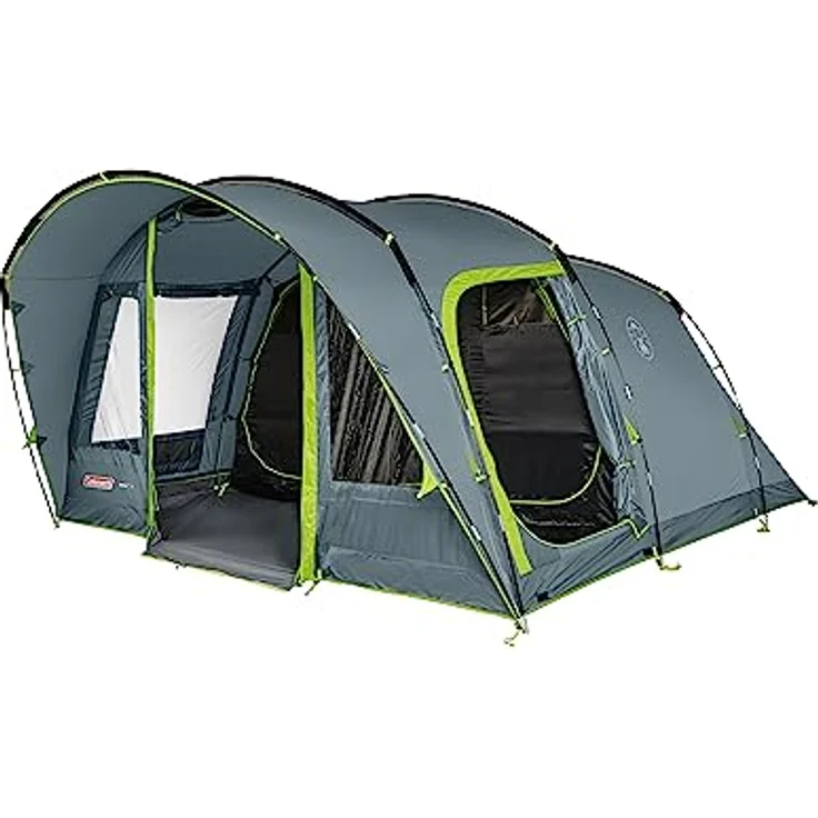Coleman Vail 6 Tunnelzelt, 6-Personen Campingzelt mit 3 großen Schlafkabinen, wasserfest, grau – Bild 1