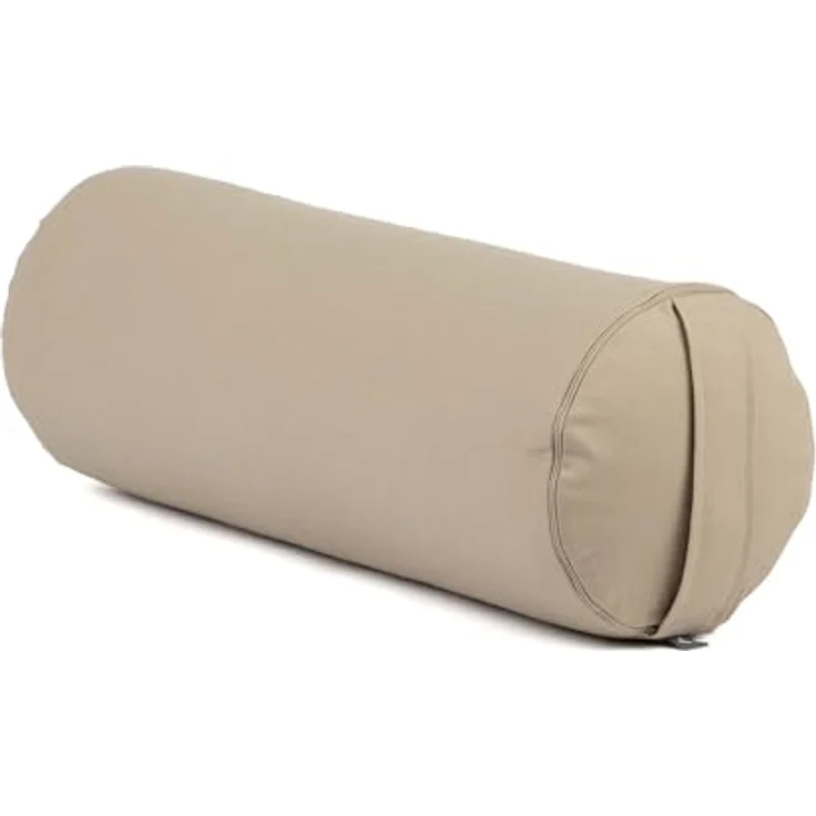 Bodhi Yoga Bolster ECO | Yogarolle mit Bio Dinkelfüllung | Waschbar | Groß 65 x 20 cm (light taupe) – Bild 1