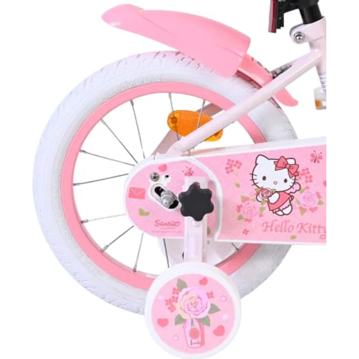 Volare Hello Kitty Kinderfahrrad 14 Zoll Rosa, abnehmbare Stützräder, Handbremse, Rücktrittbremse, geschlossener Kettenschutz, Korb – Bild 9