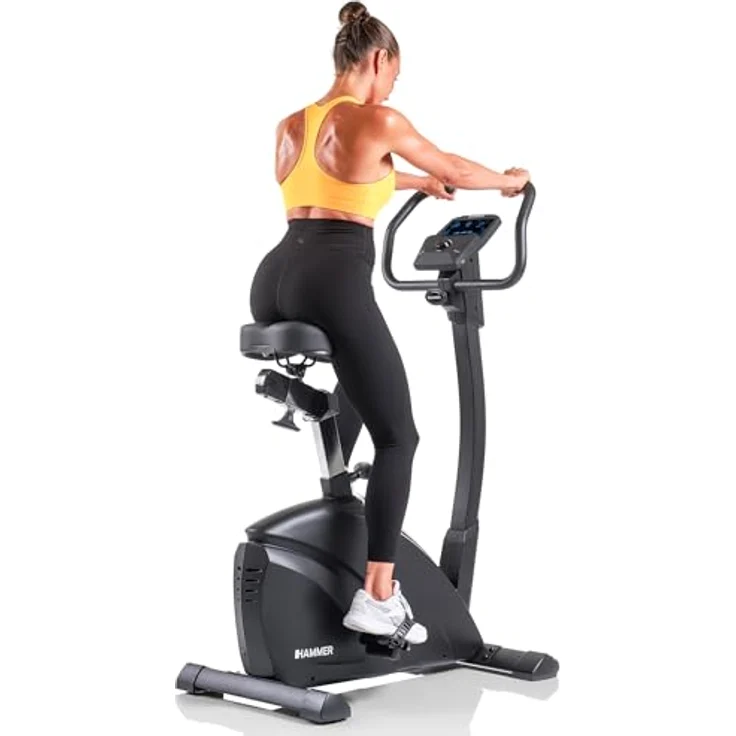 HAMMER Ergometer Exum XTR, Heimtrainer mit Bluetooth, 12 Trainingsprogrammen, Induktionsbremssystem, präzise Wattsteuerung bis 400 Watt, 150 kg Gewichtsbelastung – Bild 3