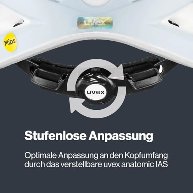 Uvex I-VO CC Mips, Fahrradhelm schwarz-grau matt, Größe 52-57 cm, mit integrierter Sonnenblende und Fliegengitter, 24 Belüftungsöffnungen – Bild 5