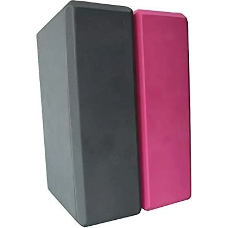 VLFit 2er-Set Yoga Blöcke, umweltfreundlicher EVA-Schaum, Größe 23 x 15 x 7,6 cm, GRAU und ROSA – Bild 5