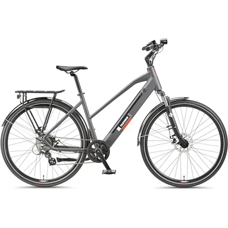 TELEFUNKEN XT490 E-Bike 28 Zoll Damen Trekking Pedelec, 250 W Heckmotor, 8-Gang Kettenschaltung, 417,6 Wh Akku, Granitgrau – Bild 2