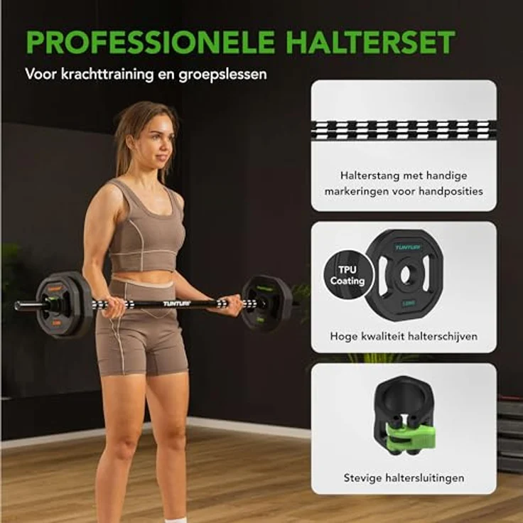 Tunturi Aerobic Pump Gewichtenset 20kg - Hantelset aus Gummi - Inkl. kostenloser Fitness-App – Bild 2