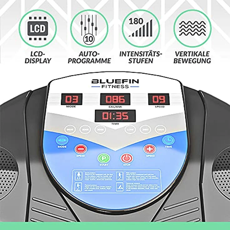 Bluefin Fitness Vibrationsplatte Pro Modell | Verbessertes Design mit Leisen Motoren und Eingebauten Lautsprechern – Bild 2