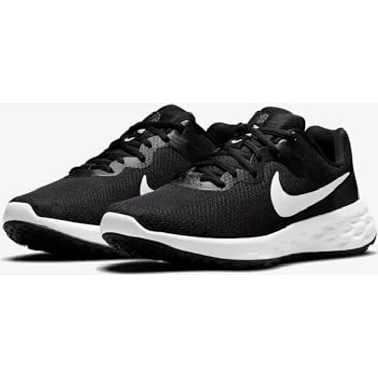 Nike Revolution 6 Running, Herren Laufschuhe für Roadrunning, atmungsaktives Mesh-Obermaterial, Gummisohle, reguläre Passform, leichtgewichtige Konstruktion, Schwarz, Größe 42 – Bild 6