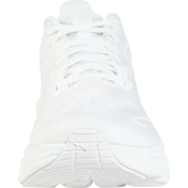 HOKA One One 1162030WWH, Laufschuhe mit atmungsaktivem Jacquard-Obermaterial, Schaumstoff-Zwischensohle und reflektierenden Elementen, vegan, ideal für Normalpronierer, weiß – Bild 4