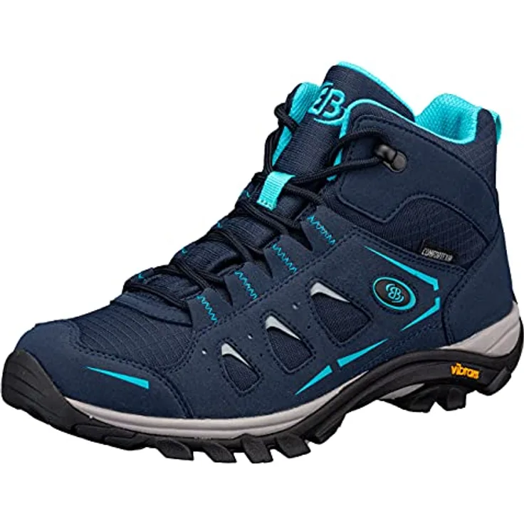 Brütting Mount Frakes High, Damen Wanderschuhe mit wasserdichter Comfortex-Klimamembrane, rutschfester Vibram-Laufsohle, Blau, Größe 36