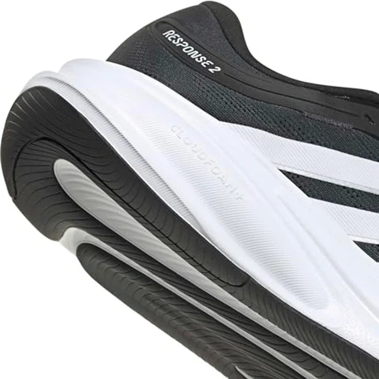 Adidas Response 2 Laufschuhe Herren, 44,5, atmungsaktiv, Core Black/Ftwr White/Matte Silver, hohe Dämpfung, neutraler Stabilitätsgrad – Bild 5