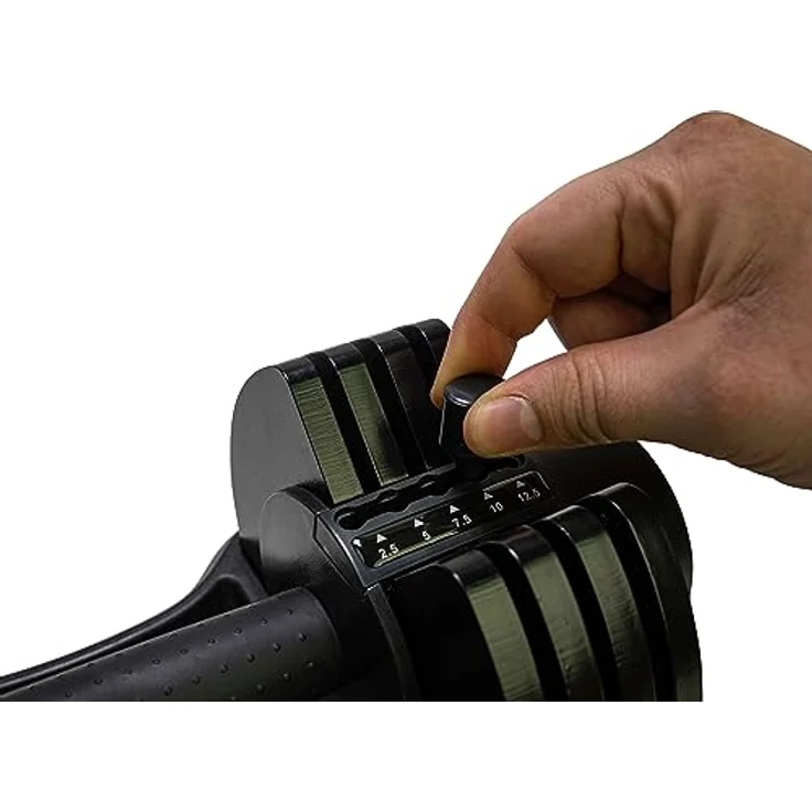 Tunturi Selector Dumbbell, verstellbare Kurzhantel mit bis zu 12,5kg, 2,5kg Schritten – Bild 3